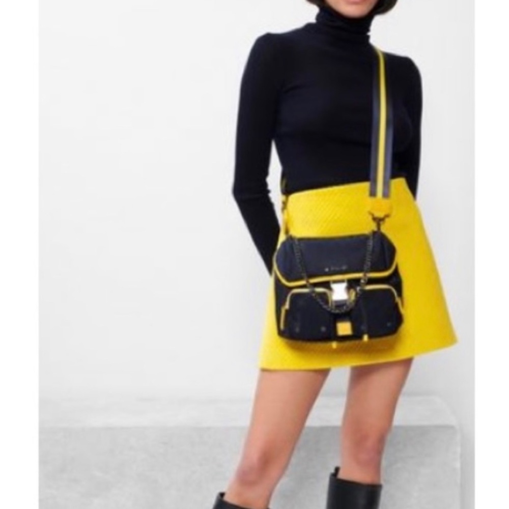 Clean MZ WALLACE Dawn&Sunflower Medium size Apex Crossbody blue and yellow 💙💛